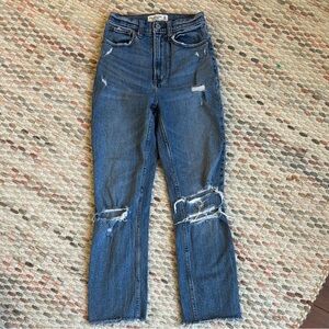 Abercrombie & Fitch curve love ultra high rise ankle straight jeans, size 24